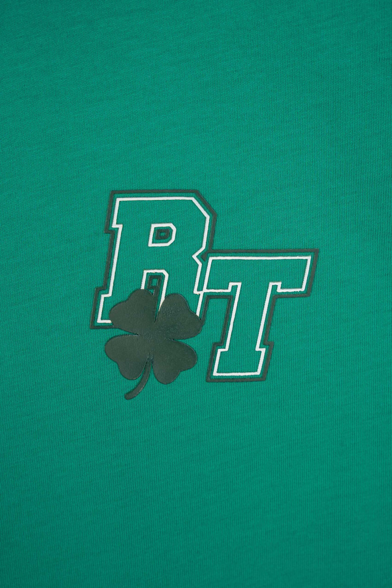 Zielony t-shirt REGULAR z autorską grafiką z tyłu