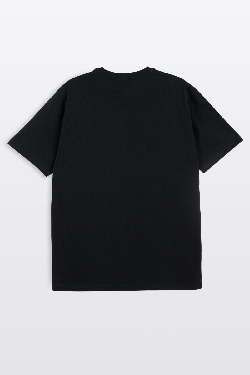 Czarny t-shirt REGULAR z minimalistyczną autorską grafiką z przodu