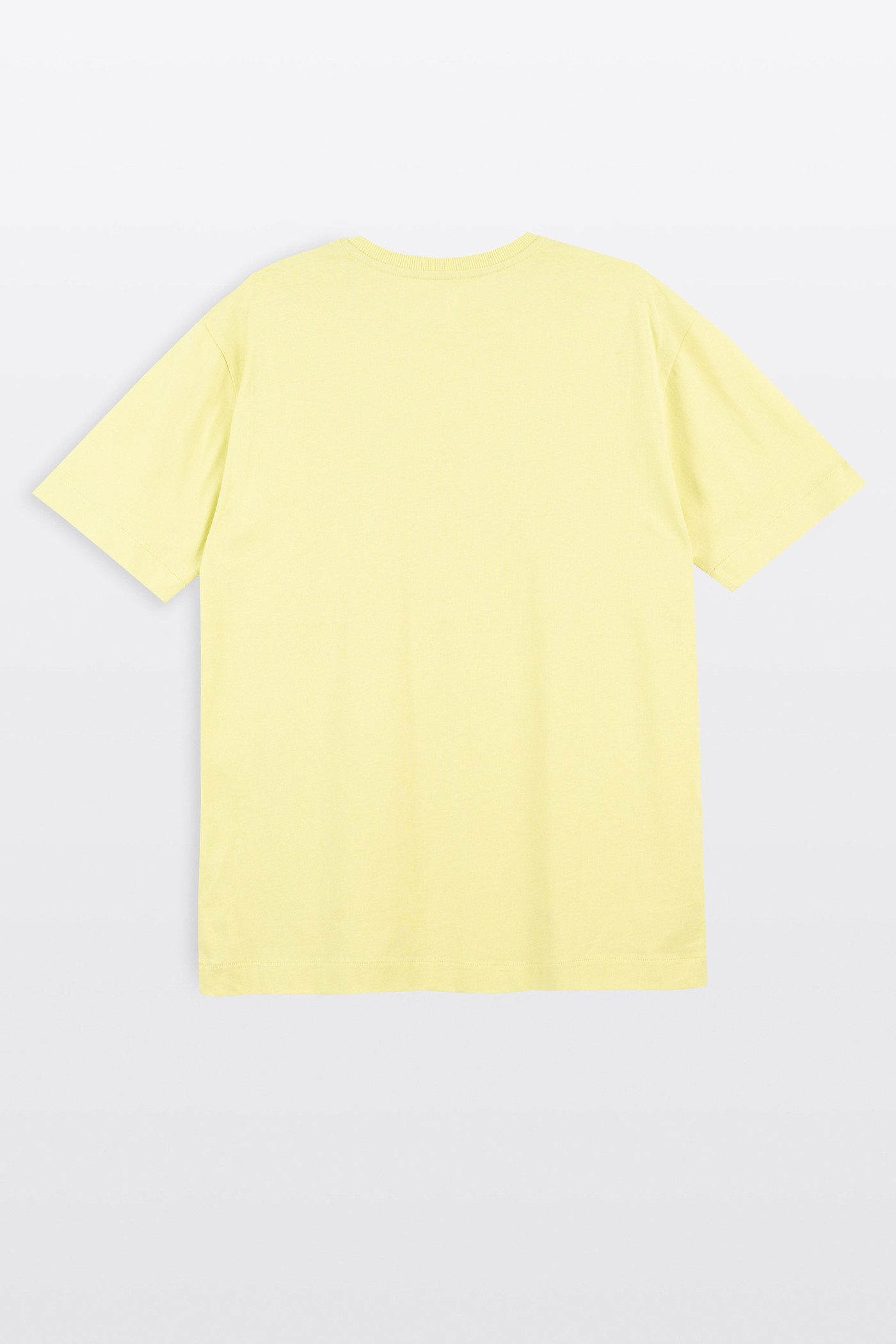 Żółty t-shirt LOOSE z autorską grafiką z przodu