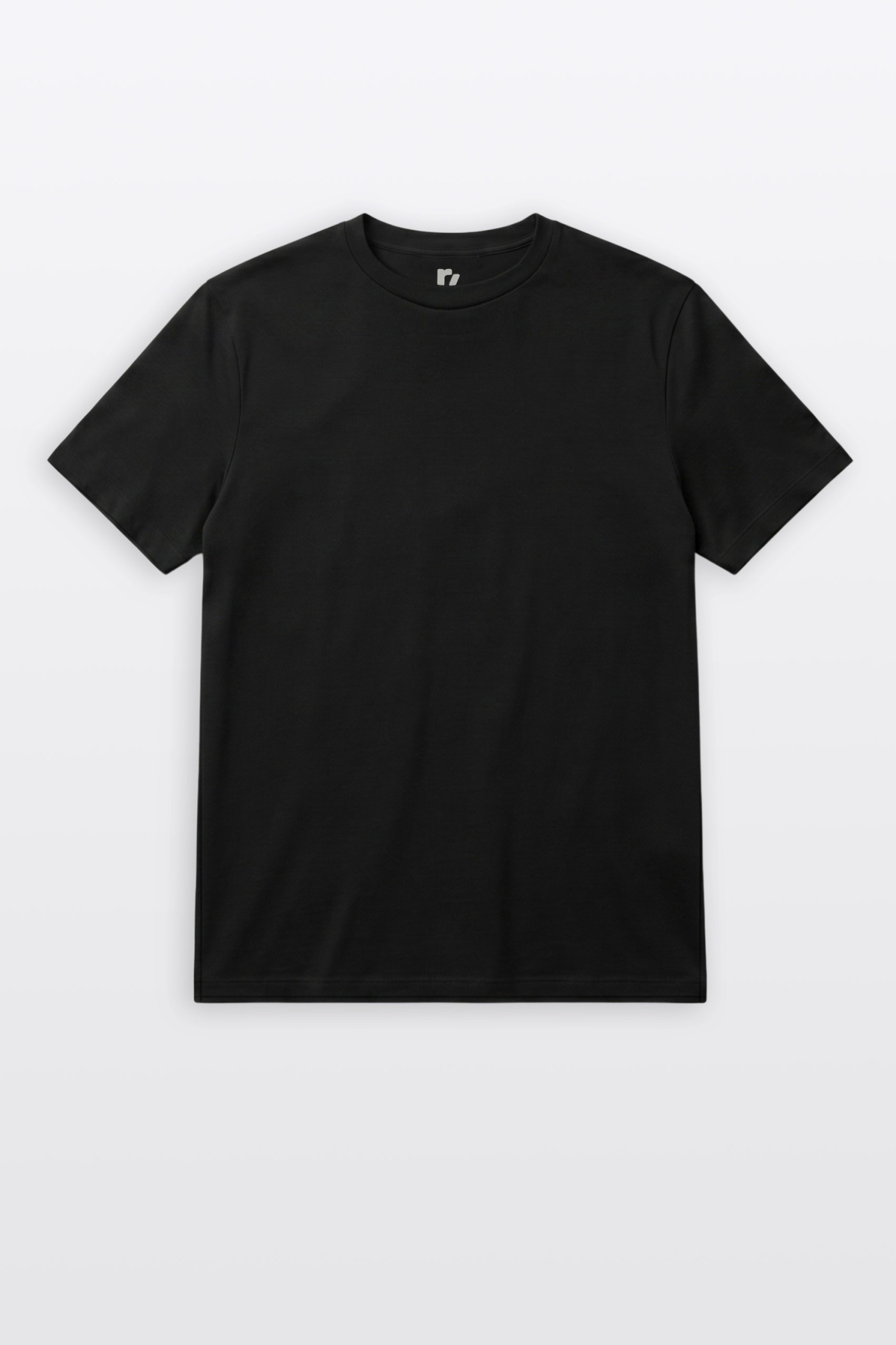 Czarny t-shirt REGULAR bez nadruków