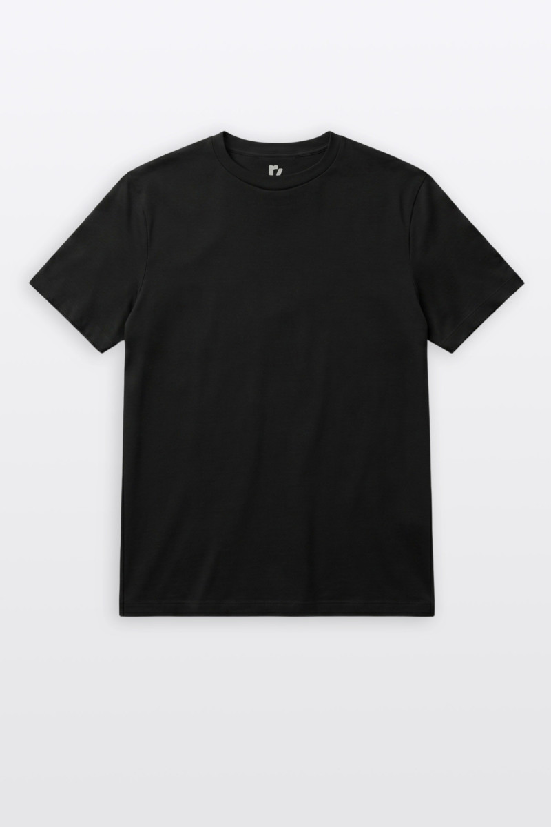 Czarny t-shirt REGULAR bez nadruków