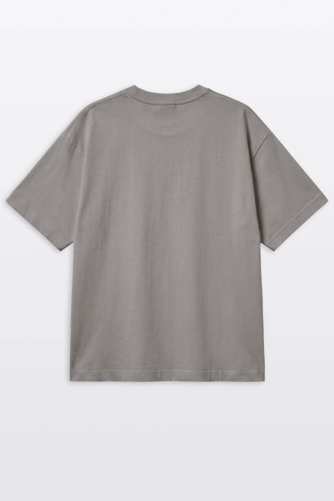 Ciemnobeżowy t-shirt REGULAR z autorską grafiką z przodu
