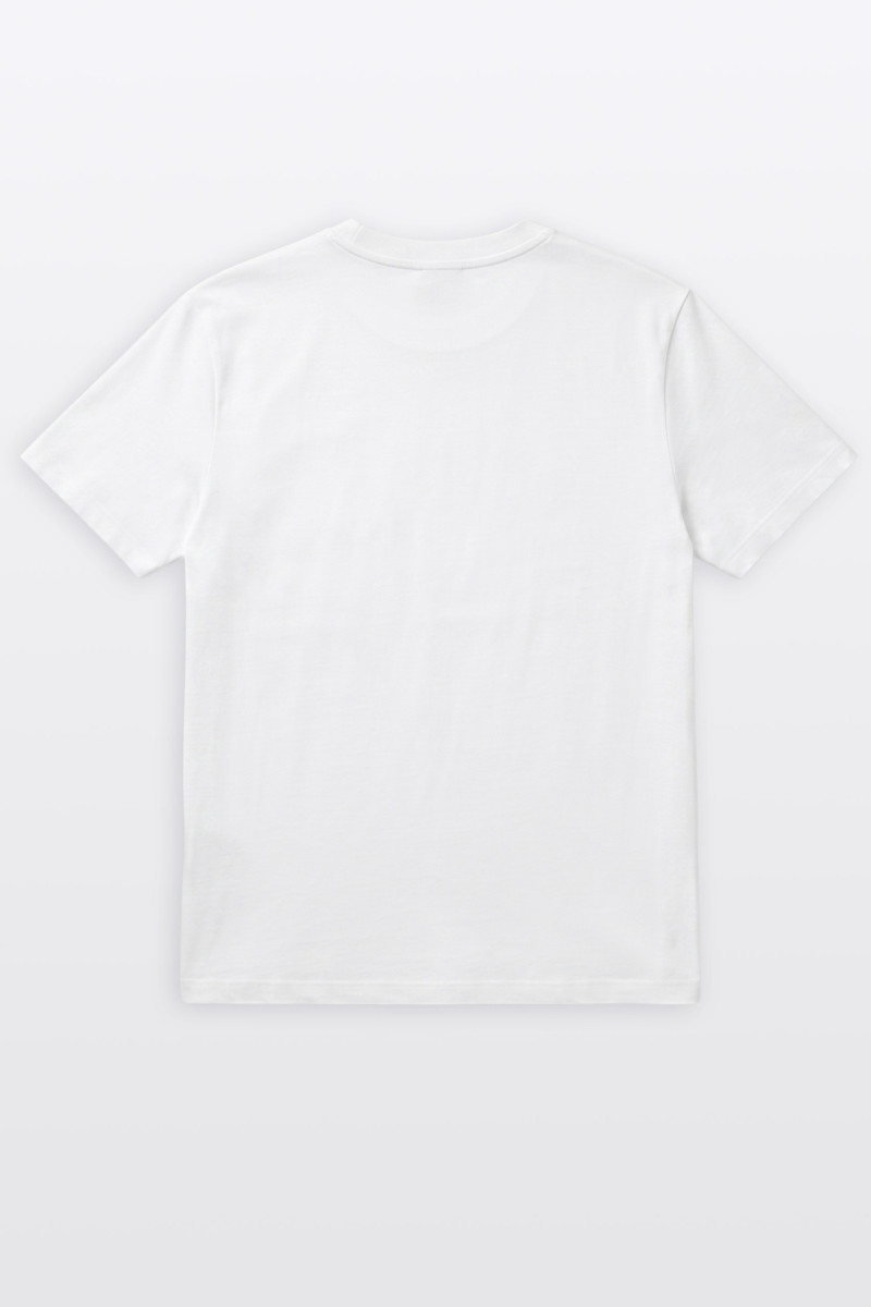 Biały t-shirt REGULAR z autorska grafika z przodu
