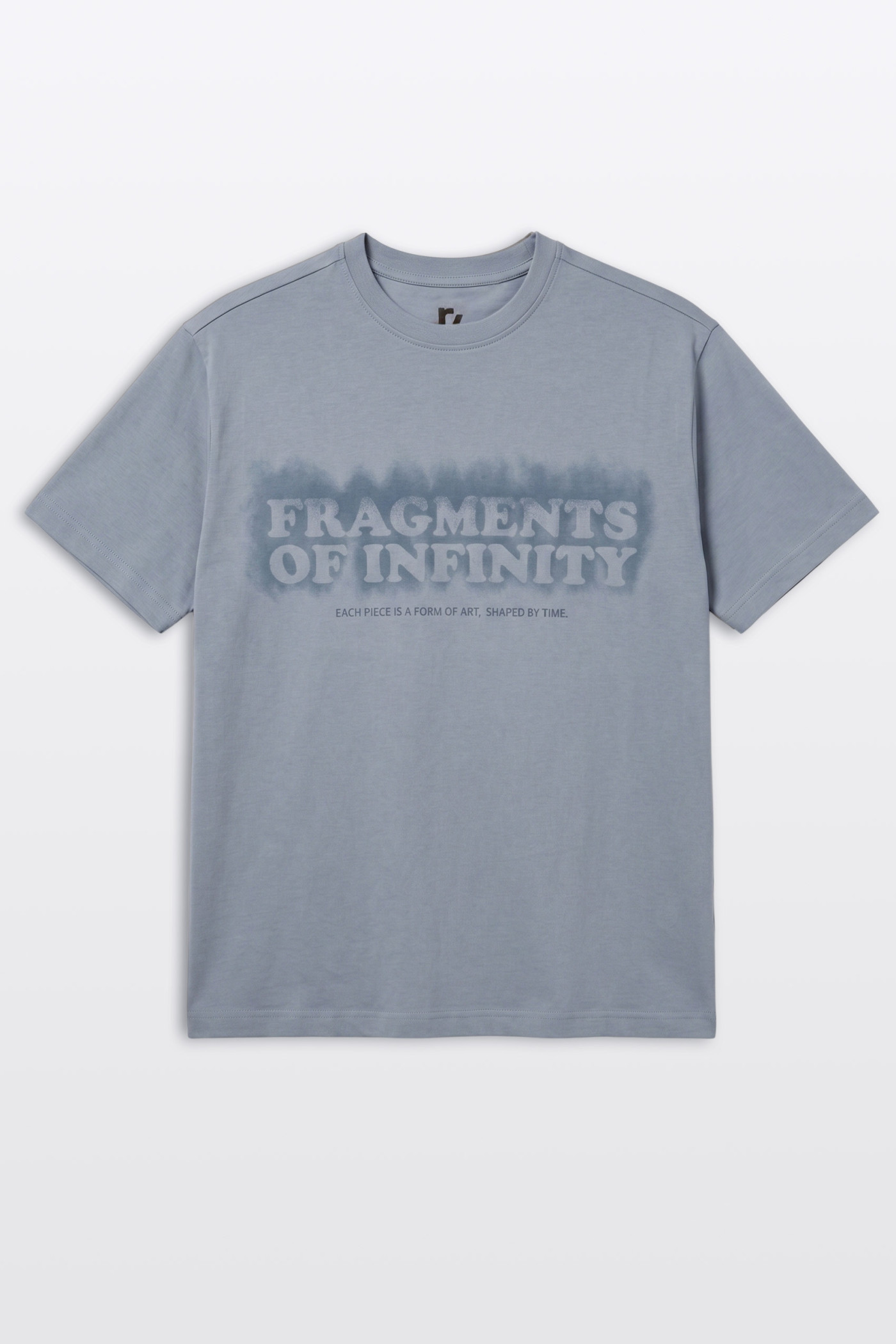 Szary t-shirt REGULAR z autorską grafiką z przodu