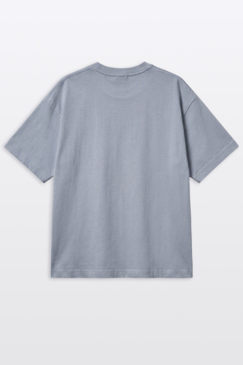 Szary t-shirt REGULAR z autorską grafiką z przodu