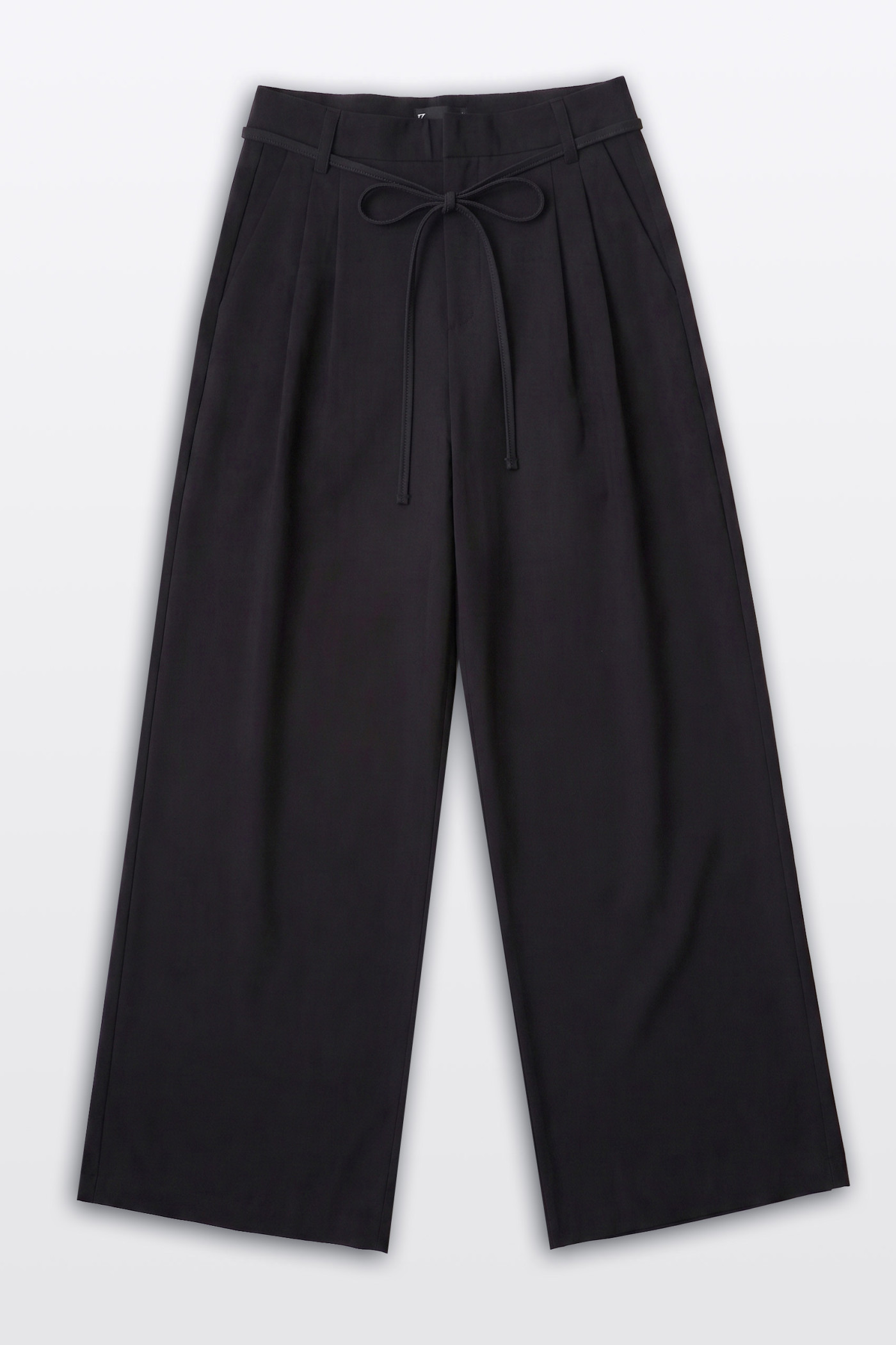 Czarne eleganckie spodnie WIDE LEG z ozdobną kokardką