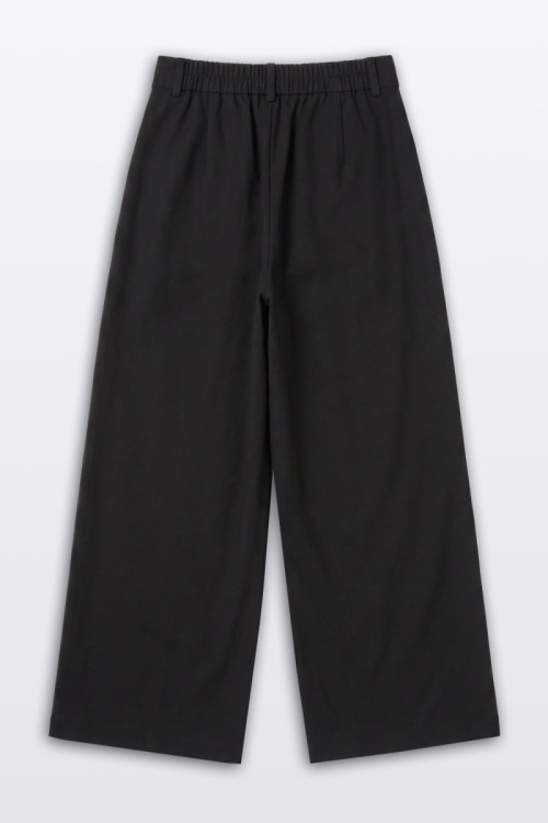 Czarne eleganckie spodnie WIDE LEG z ozdobną kokardką