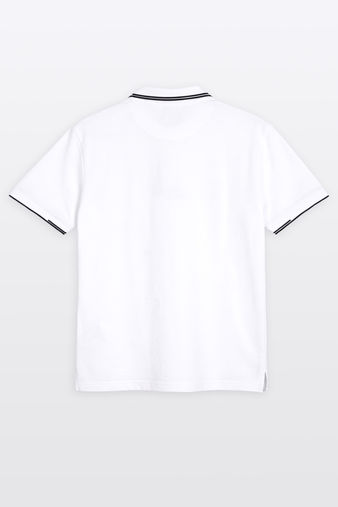 Biała koszulka polo REGULAR z krótkim rękawem z czarnymi elementami