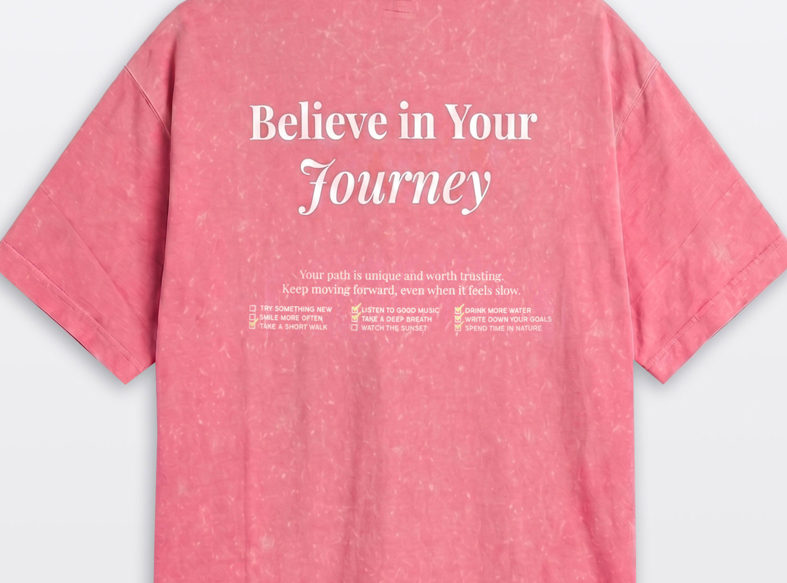 Różowy t-shirt OVERSIZE z nadrukiem z tyłu