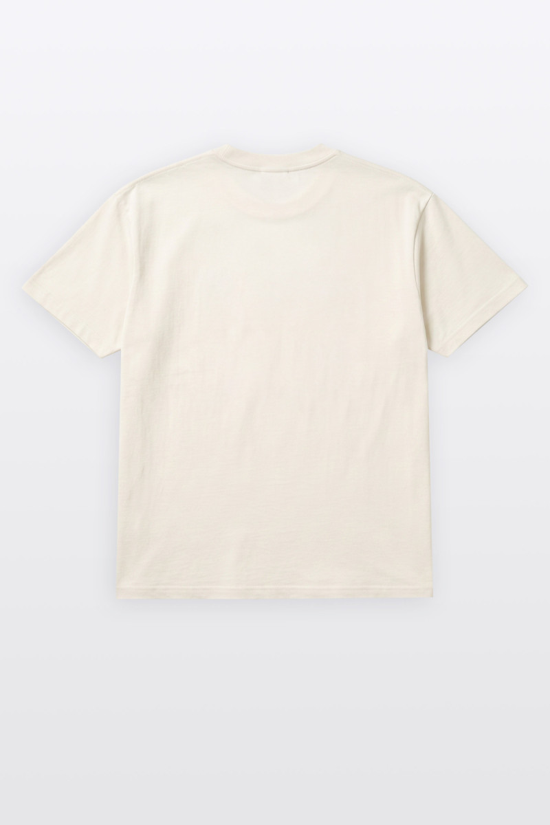 Kremowy t-shirt COMFORT z autorską grafiką z przodu