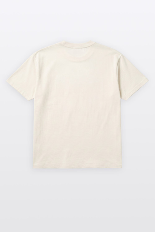 Kremowy t-shirt COMFORT z autorską grafiką z przodu