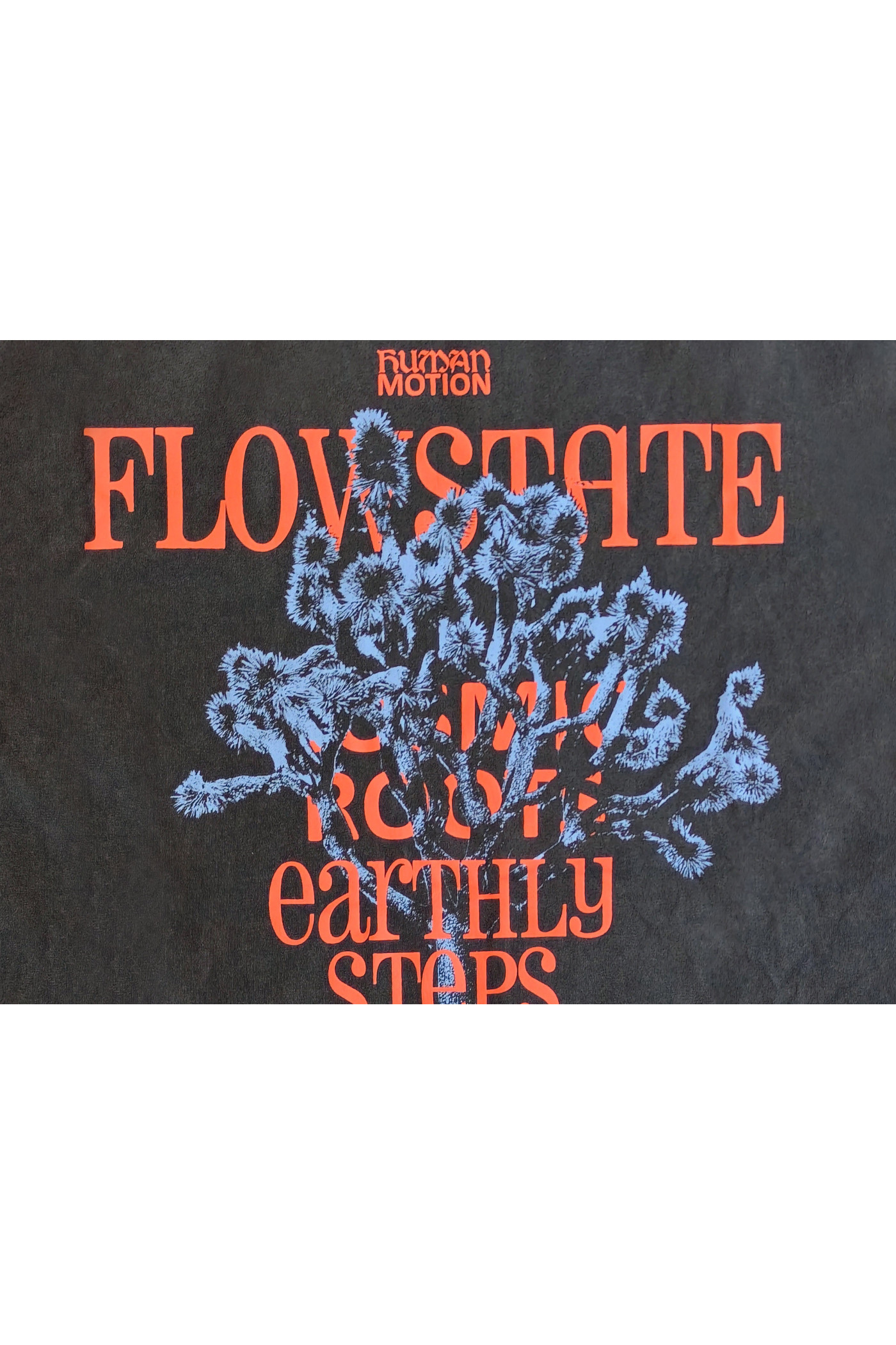 Ciemnoszary t-shirt LOOSE z efektem sprania z autorską grafiką z tyłu