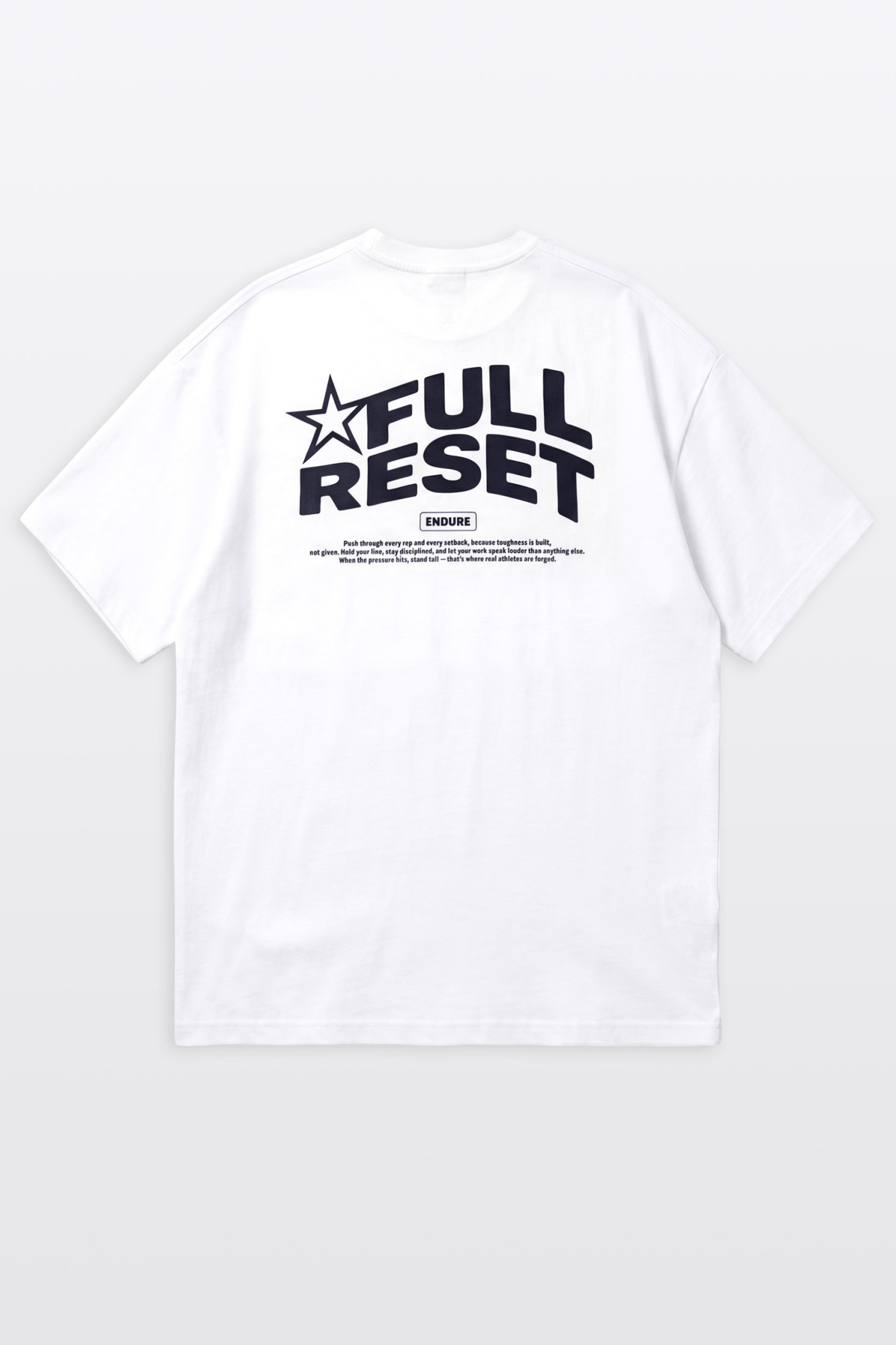 Biały t-shirt LOOSE z autorska grafiką z tyłu