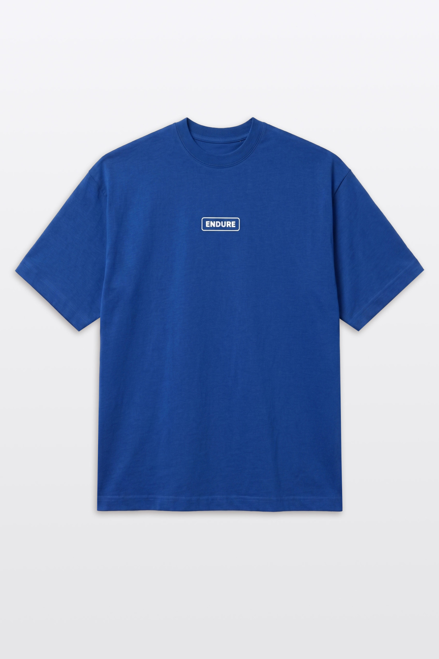 Niebieski t-shirt LOOSE z autorską grafiką z tyłu