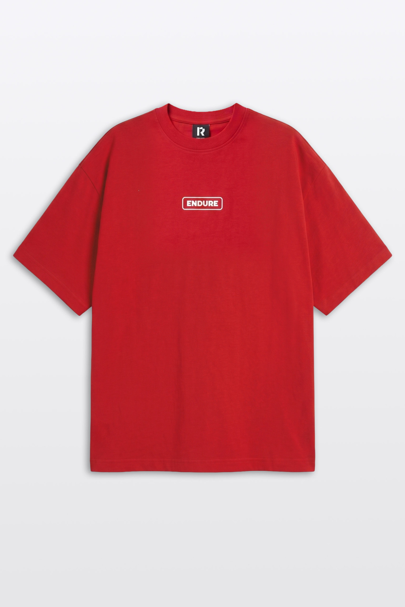 Czerwony t-shirt LOOSE z autorską grafiką z tyłu