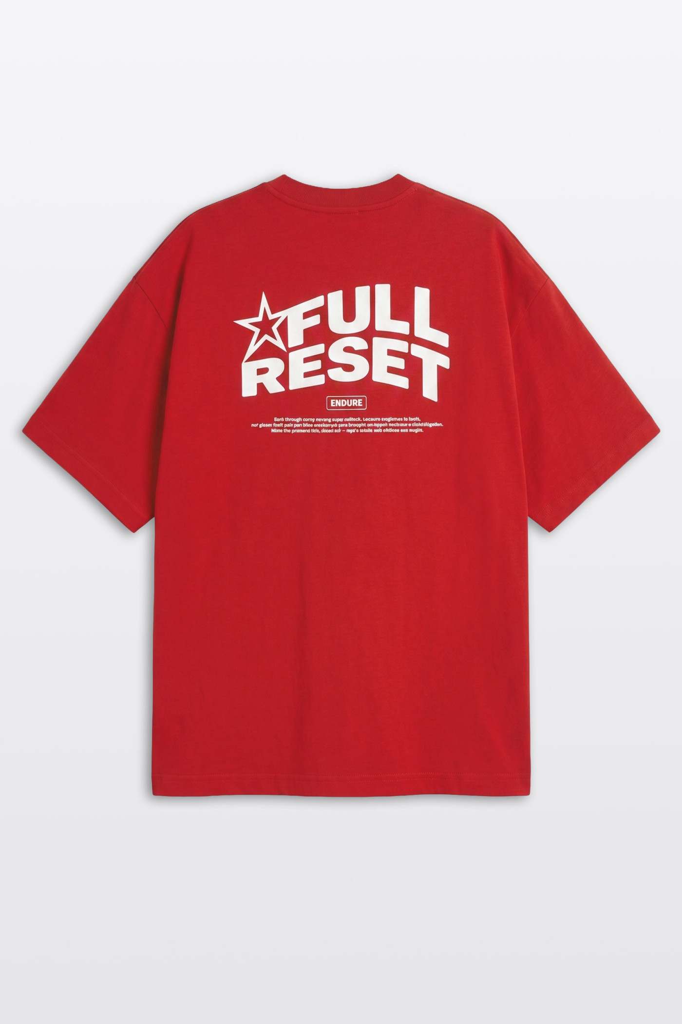 Czerwony t-shirt LOOSE z autorską grafiką z tyłu