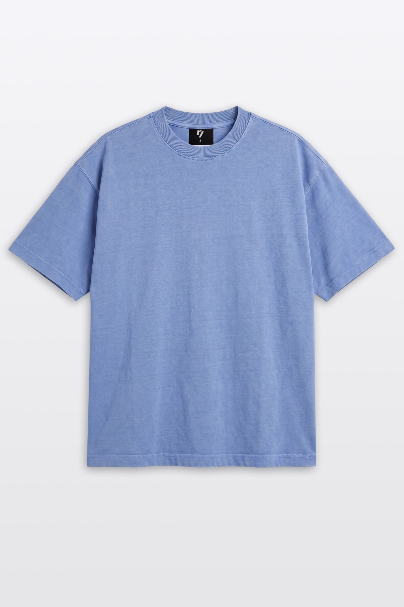 Niebieski t-shirt OVERSIZE z nadrukiem z tyłu