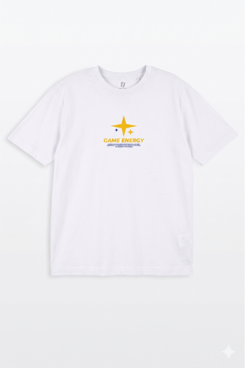 Biały t-shirt REGULAR z autorskimi grafikami