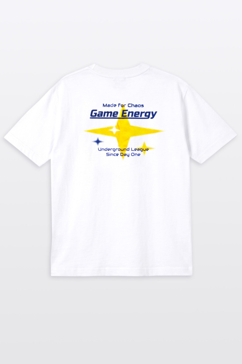 Biały t-shirt REGULAR z autorskimi grafikami