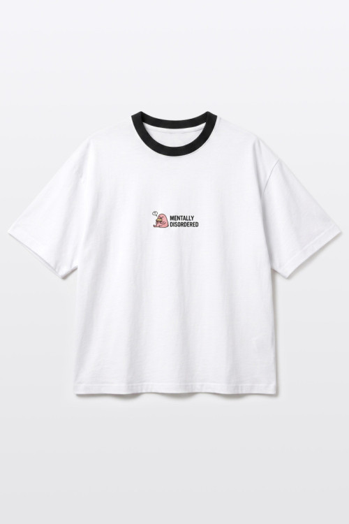 Biały t-shirt BOXY z minimalustyczną autorską grafiką z przodu