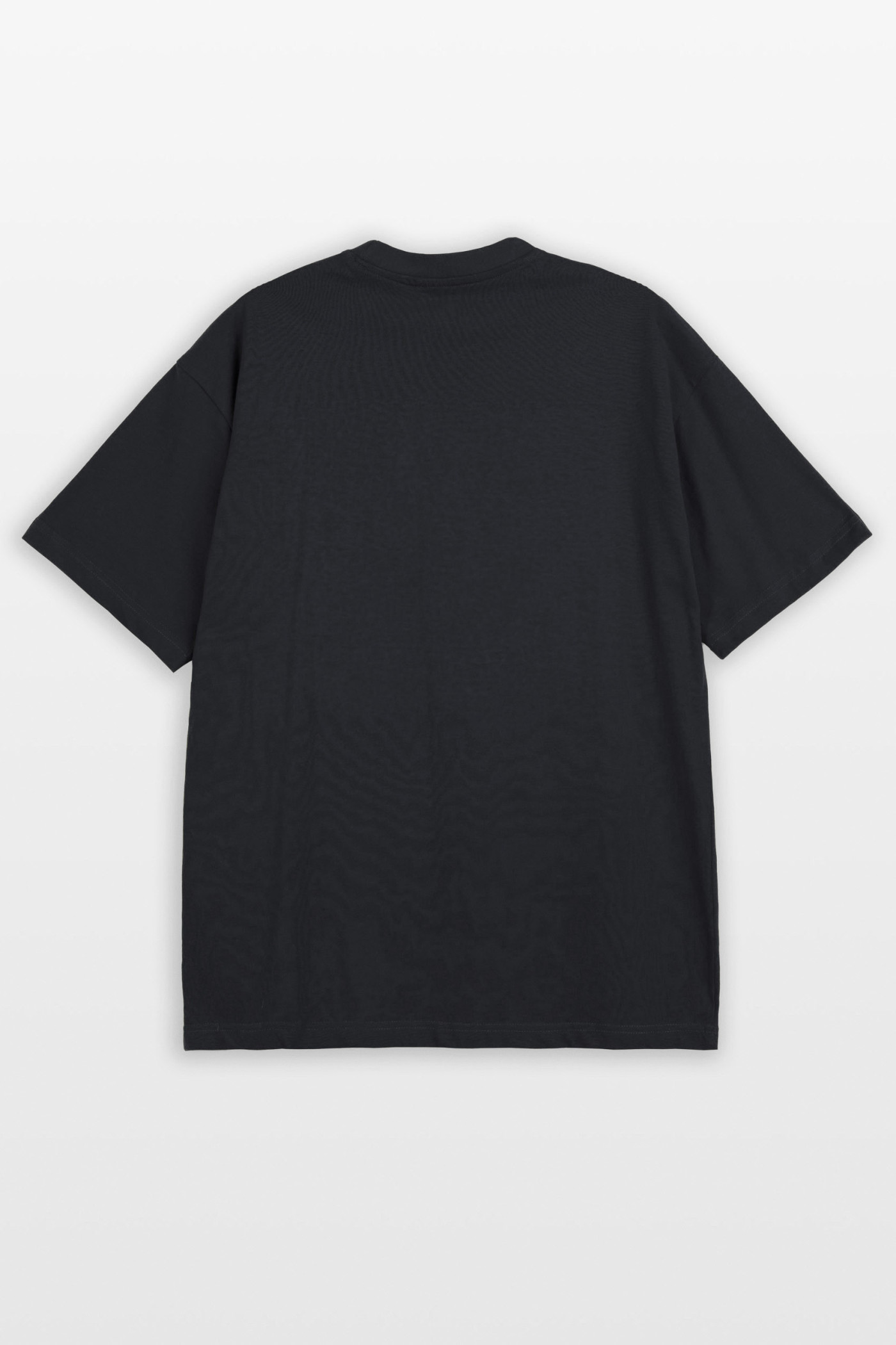 Czarny t-shirt LOOSE z nadrukami z przodu