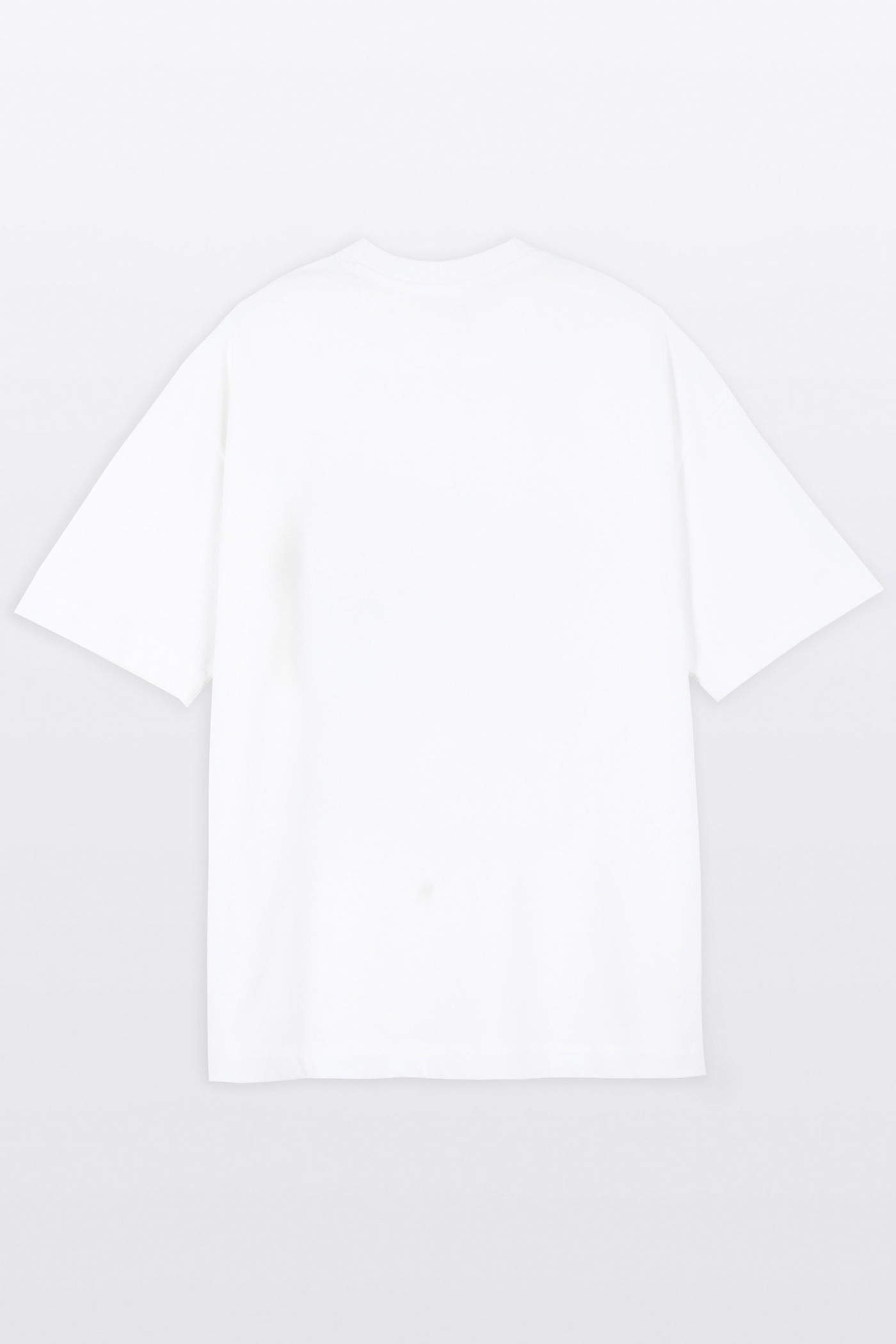 Biały t-shirt LOOSE z nadrukami z przodu