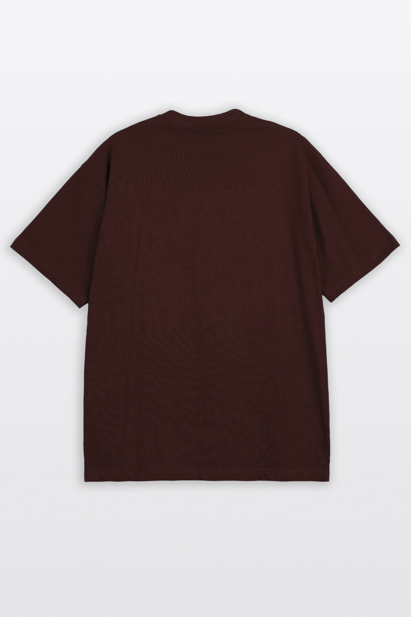 Brązowy t-shirt LOOSE z nadrukami z przodu