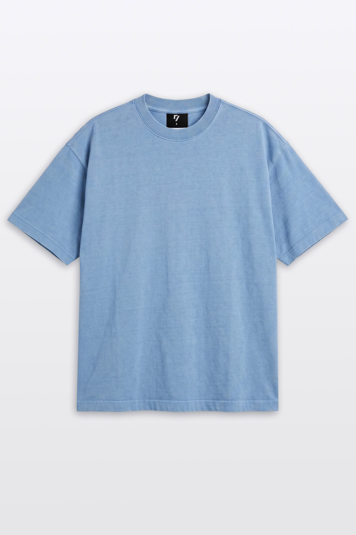 Niebieski t-shirt OVERSIZE z nadrukiem z tyłu