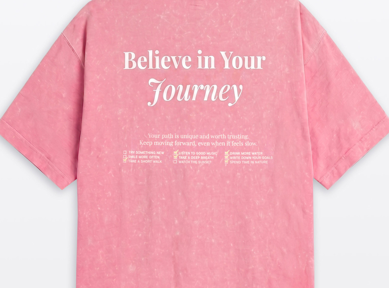 Różowy t-shirt OVERSIZE z nadrukiem z tyłu