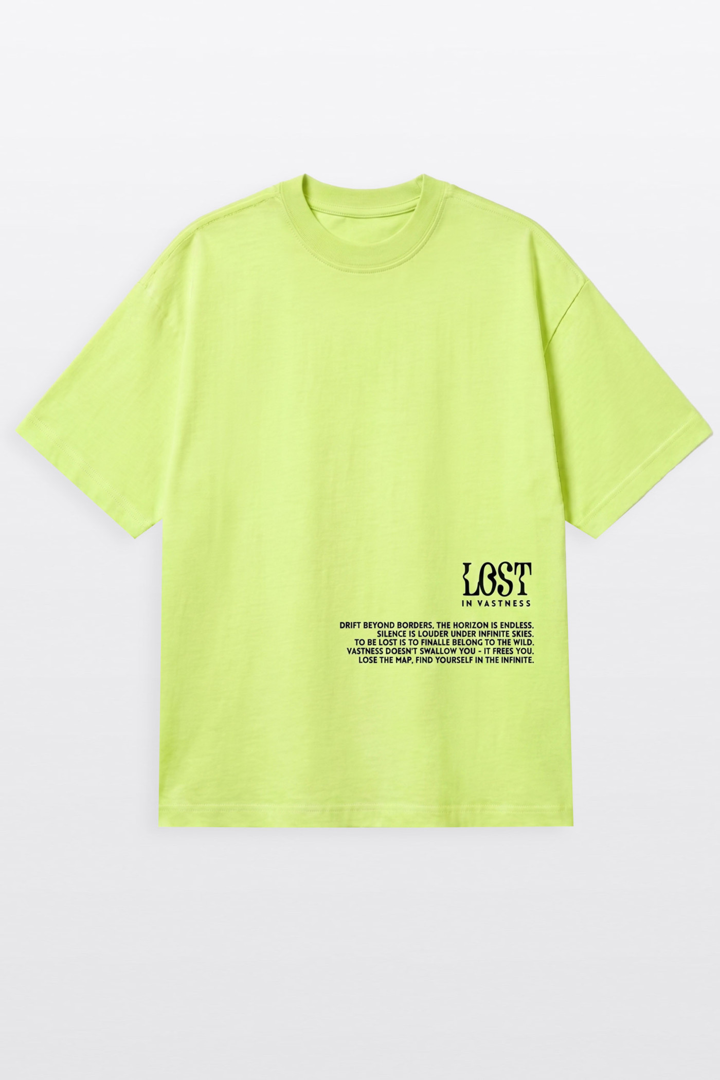 Żółty t-shirt LOOSE z nadrukami