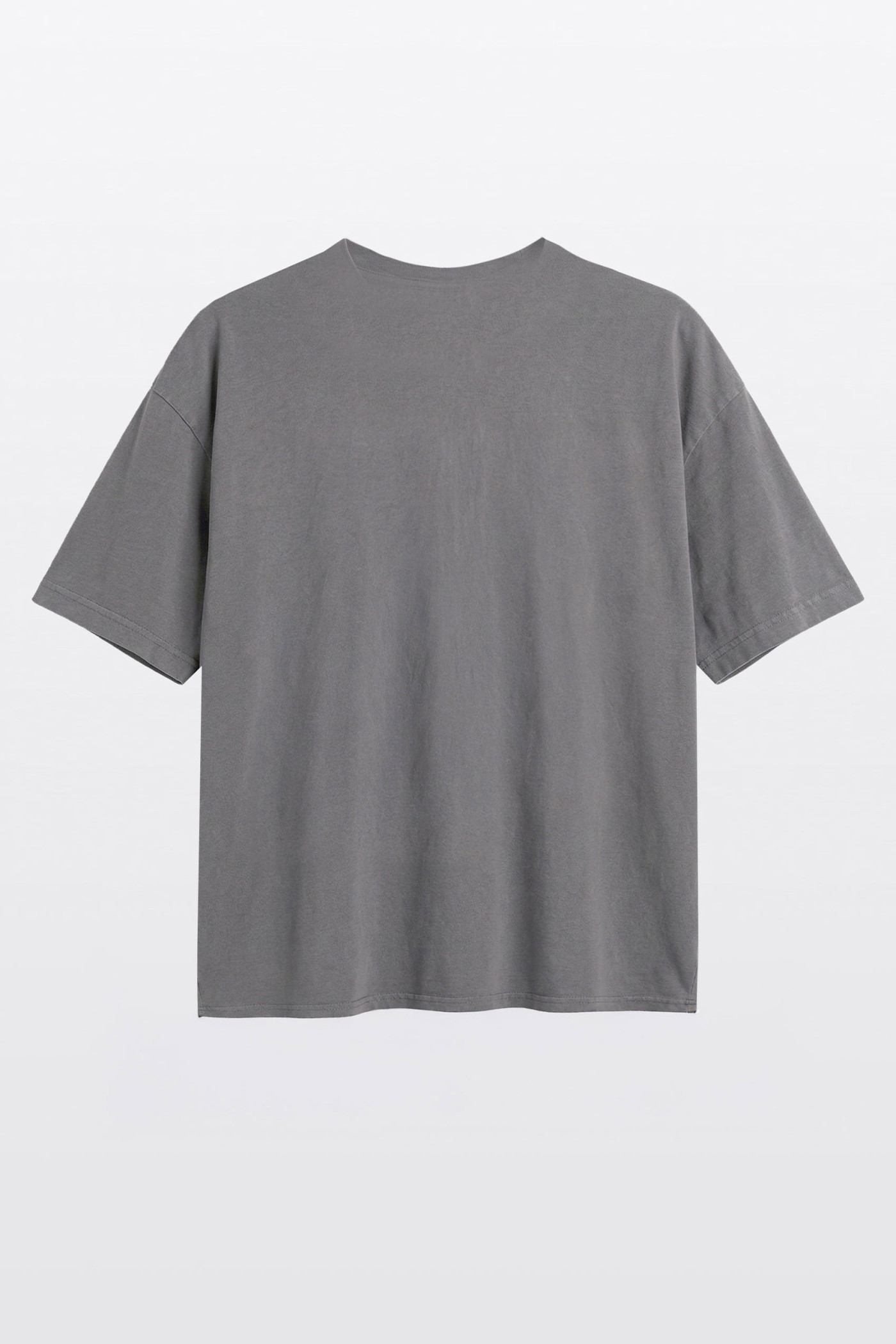 Ciemnoszary t-shirt OVERSIZE z autorską grafiką z przodu