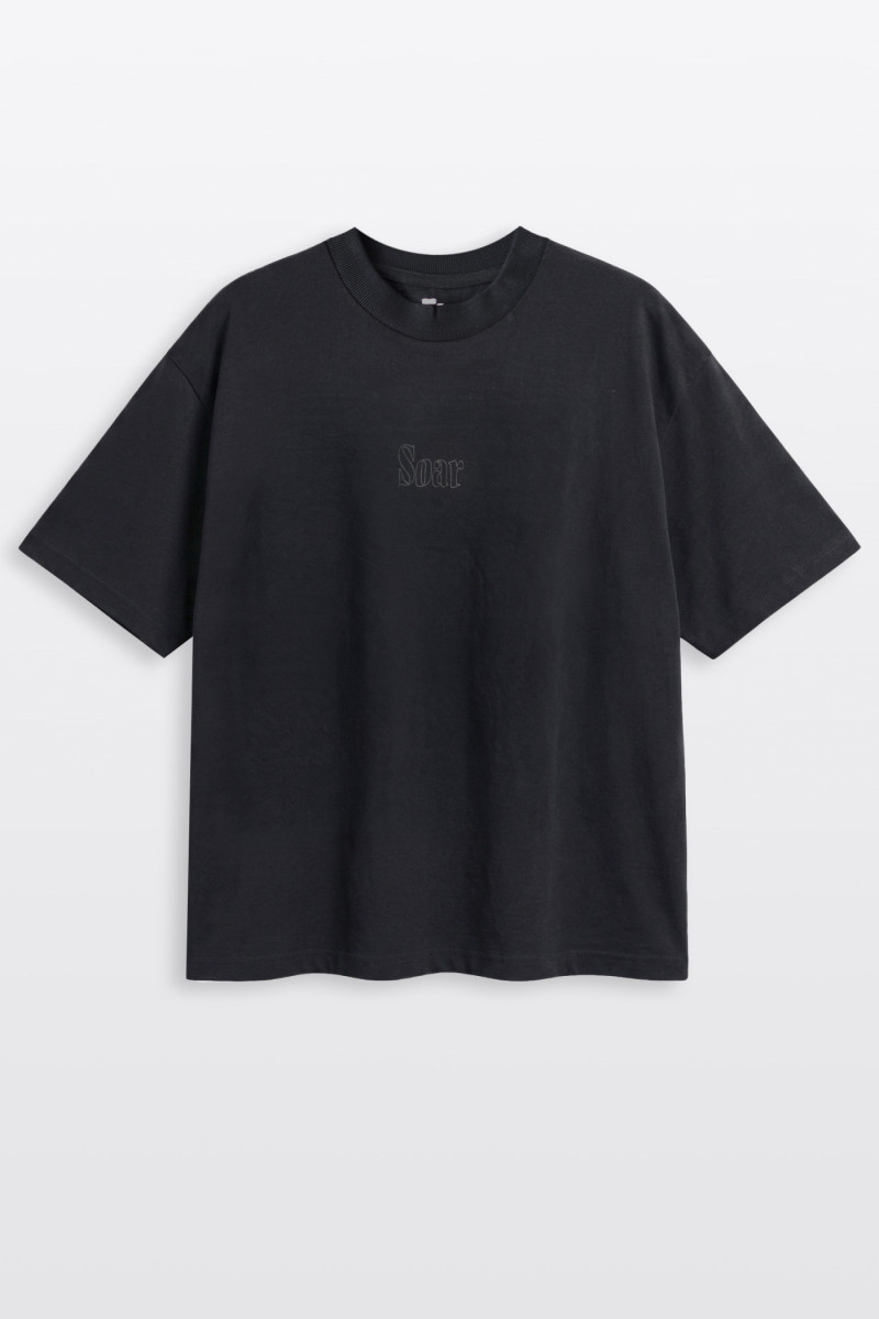 Czarny t-shirt OVERSIZE z autorską grafiką z tyłu