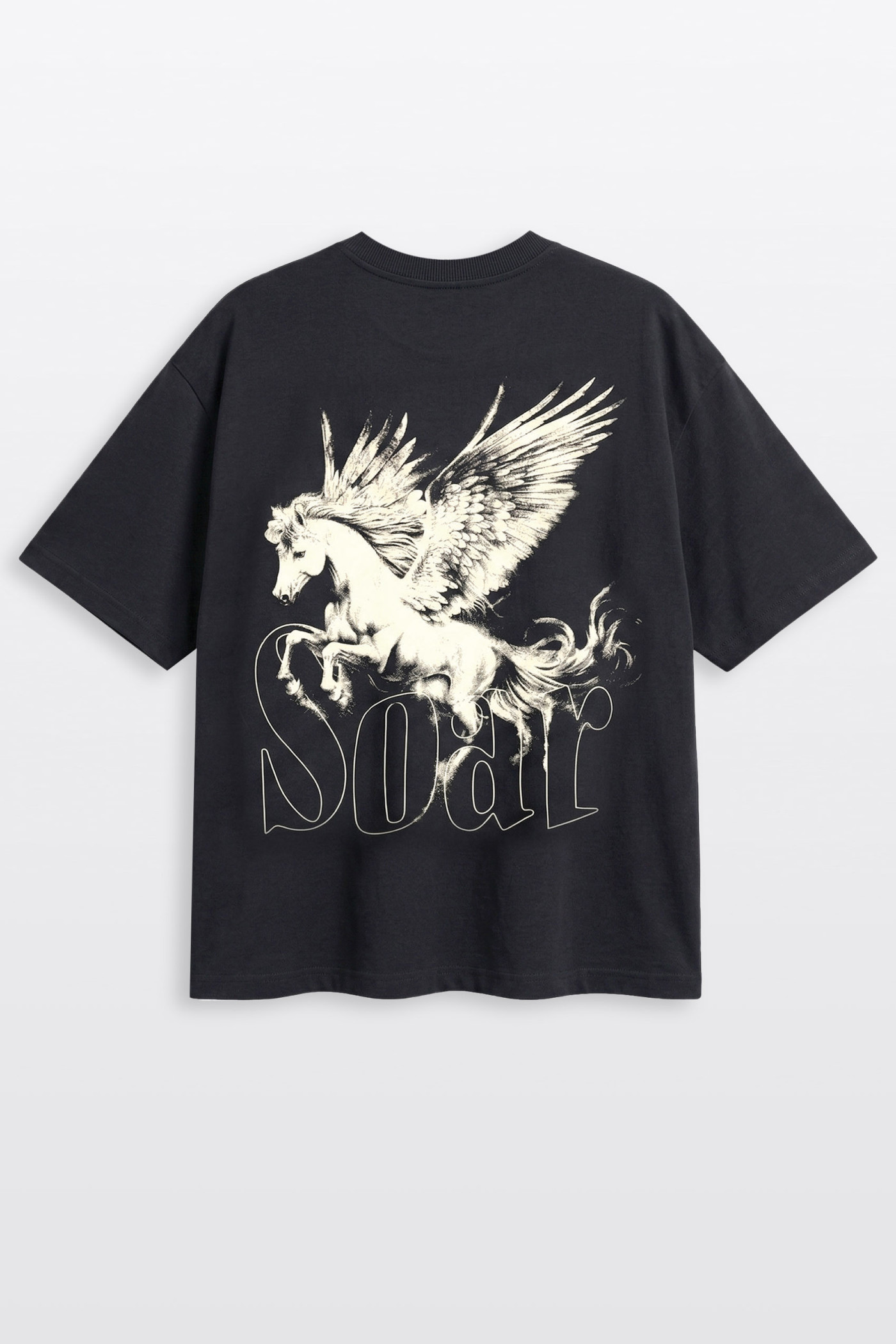 Czarny t-shirt OVERSIZE z autorską grafiką z tyłu