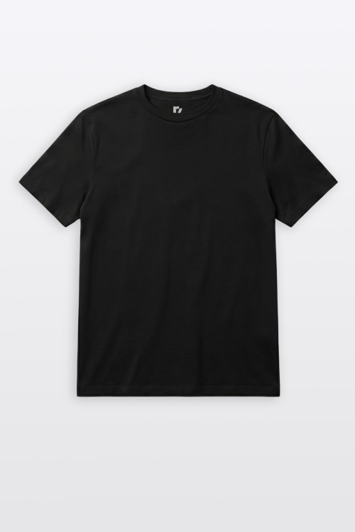 Czarny t-shirt LOOSE gładki bez nadruków