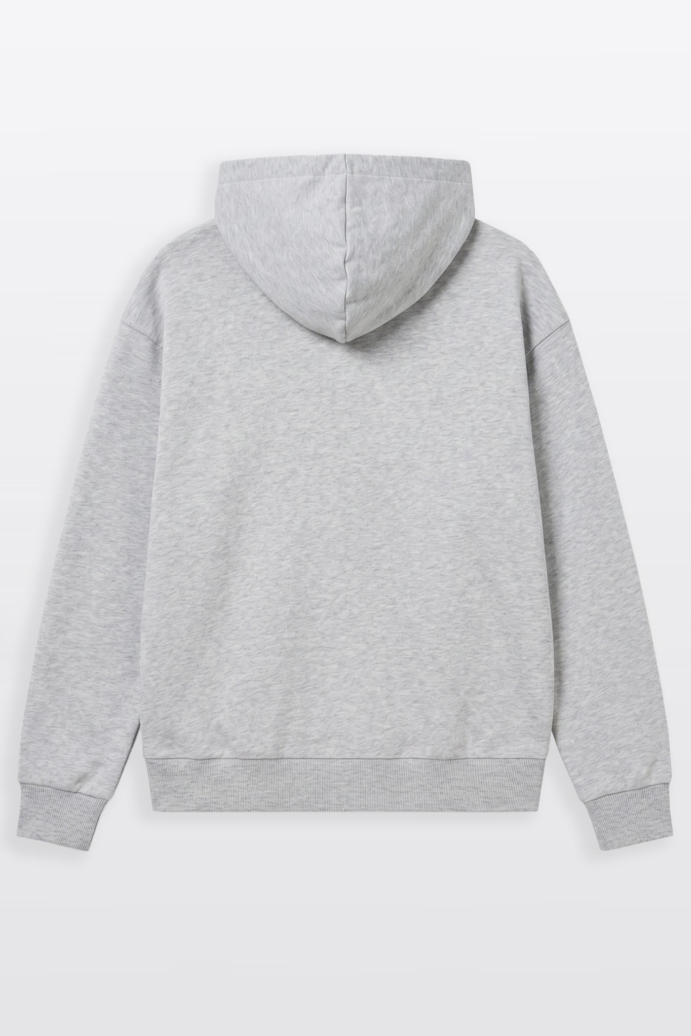 Szara bluza REGULAR z kapturem z minimalistyczną naszywką na rękawie