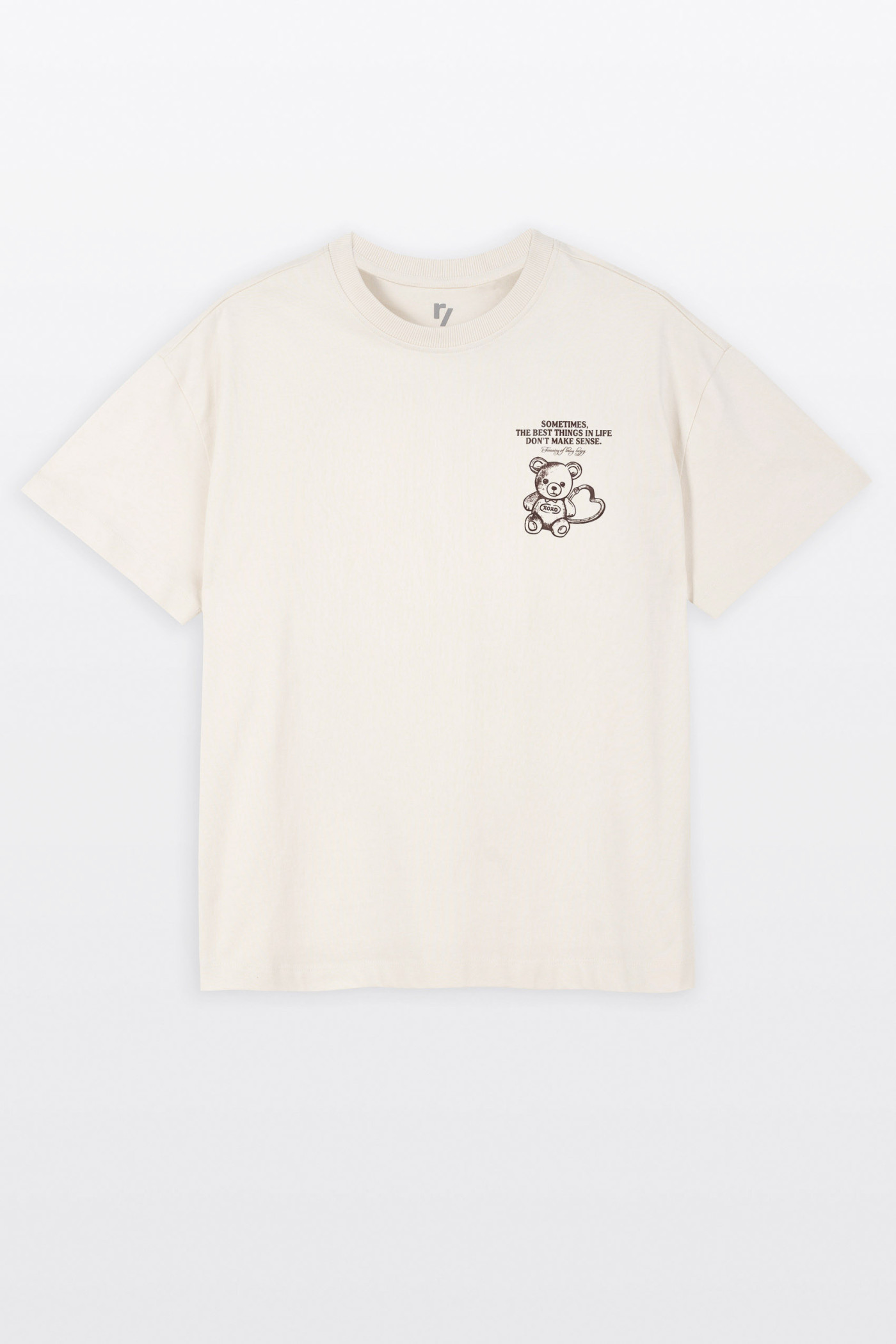 Biały t-shirt OVERSIZE z autorską grafiką z tyłu
