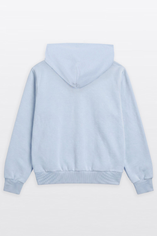 Jasnoniebieska bluza REGULAR z kapturem z minimalistycznym haftem
