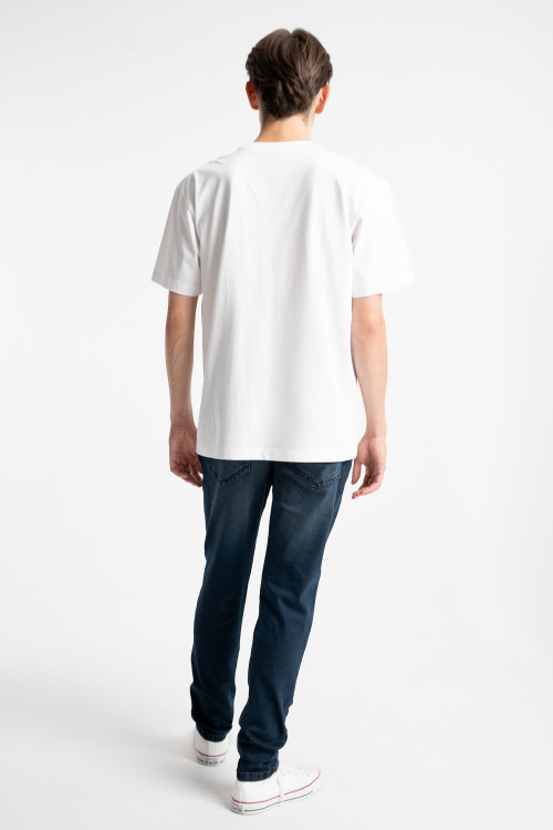 Biały t-shirt LOOSE gładki bez nadruków