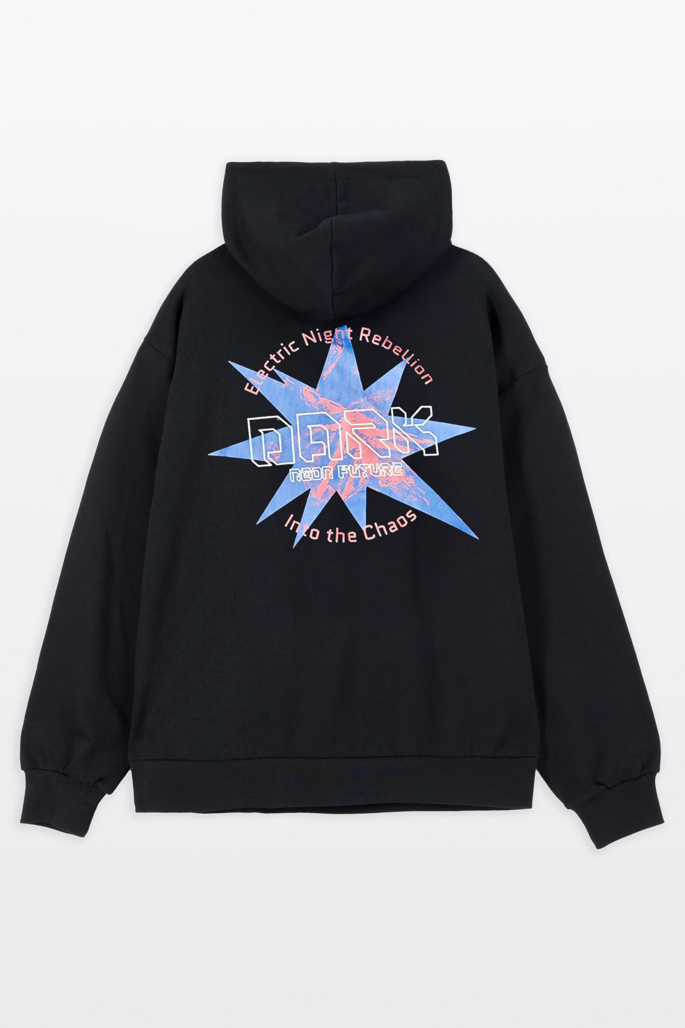 Czarna bluza COMFORT z kapturem z autorską grafiką z tyłu