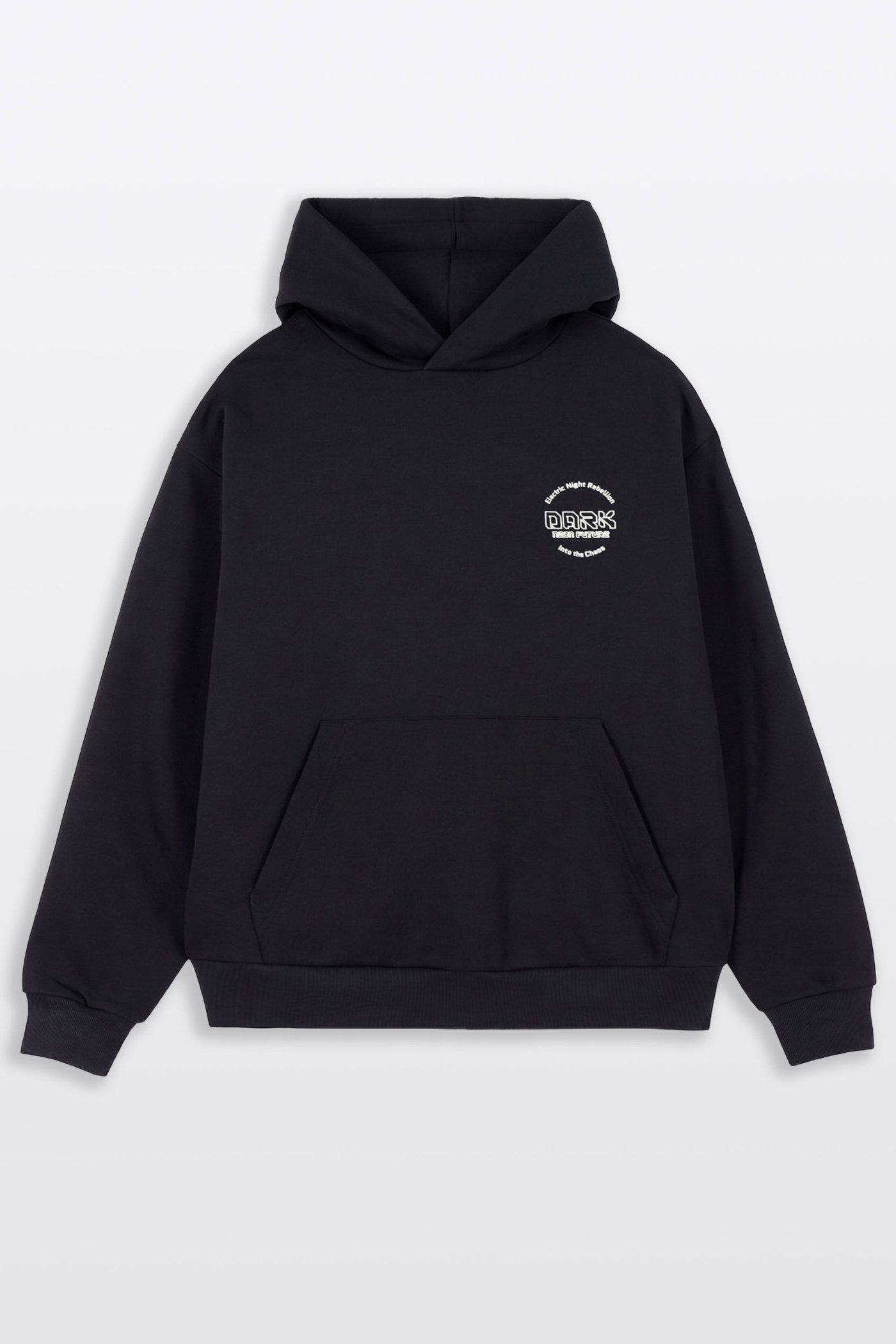 Czarna bluza COMFORT z kapturem z autorską grafiką z tyłu