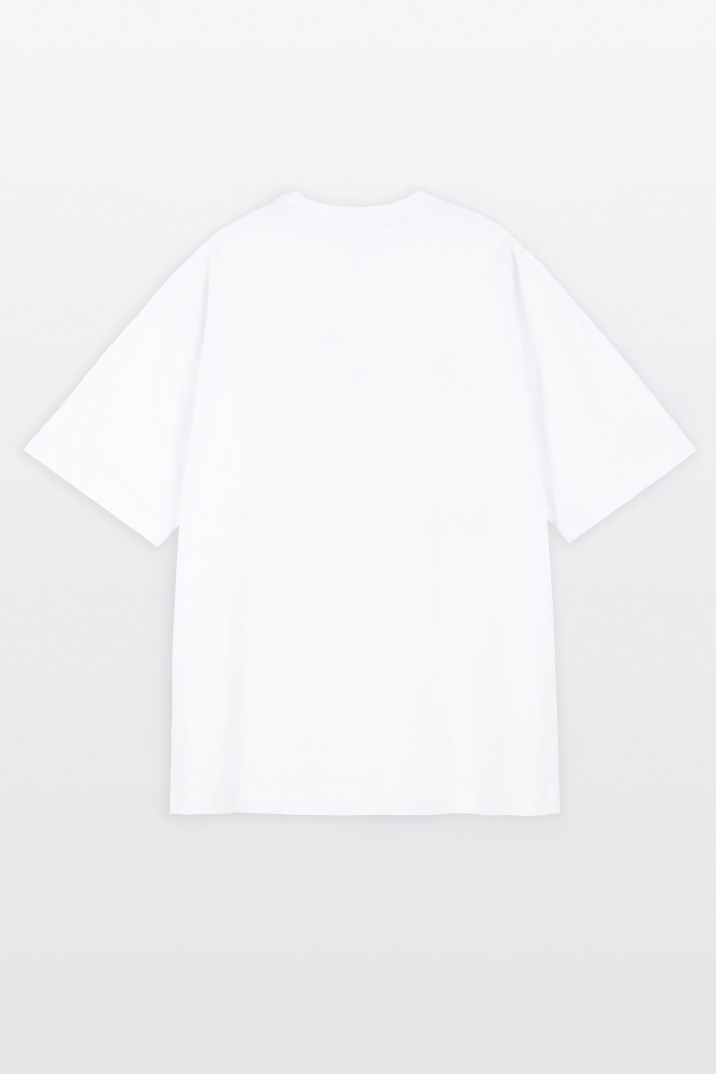 Biały t-shirt LOOSE z autorska grafiką z przodu
