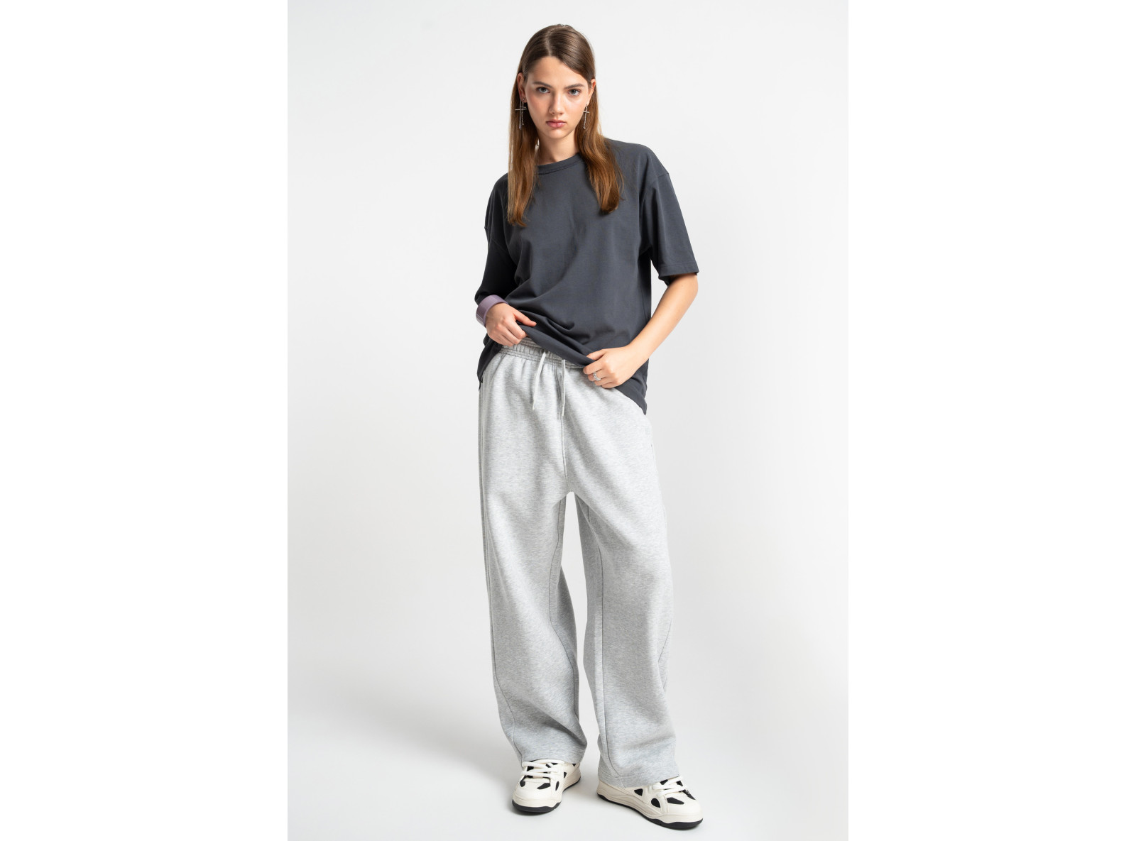 Ciemnoszary t-shirt OVERSIZE