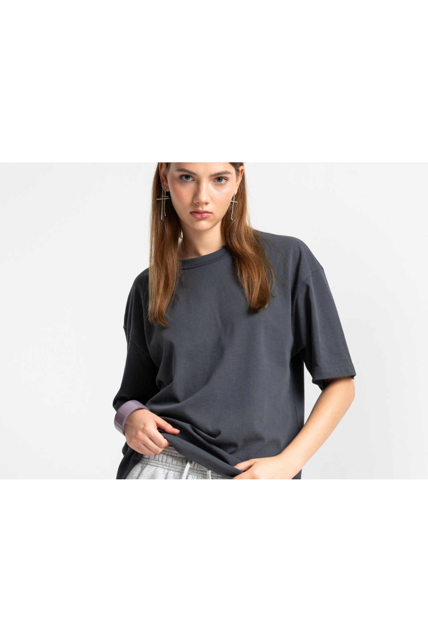 Ciemnoszary t-shirt OVERSIZE