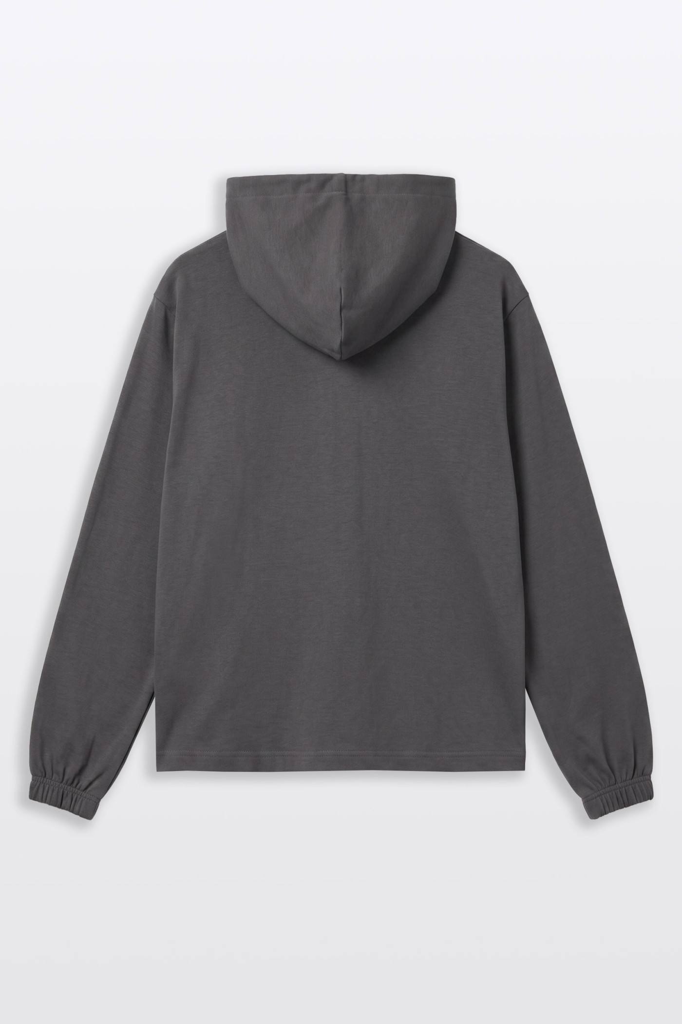 Szara bluza COMFORT z kapturem z minimalistycznym nadrukiem