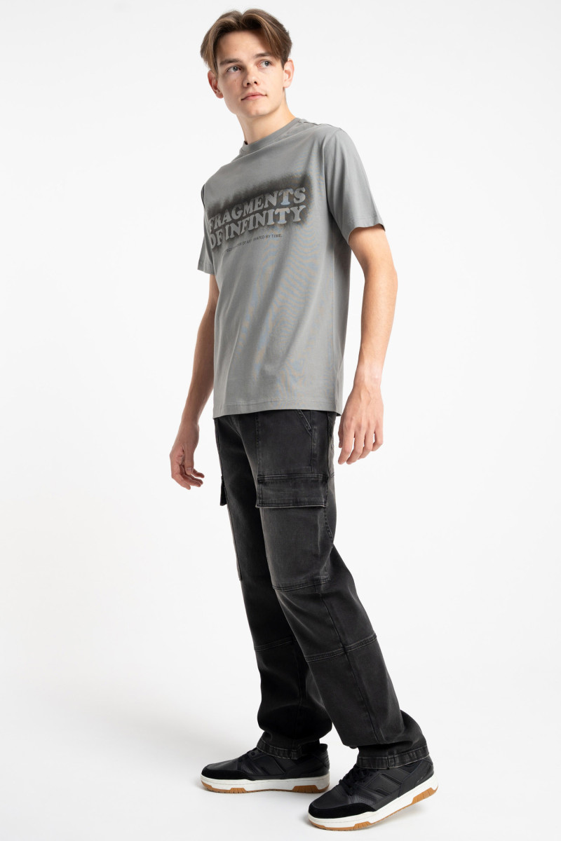 Czarne spodnie jeansowe JOGGER z efektem sprania