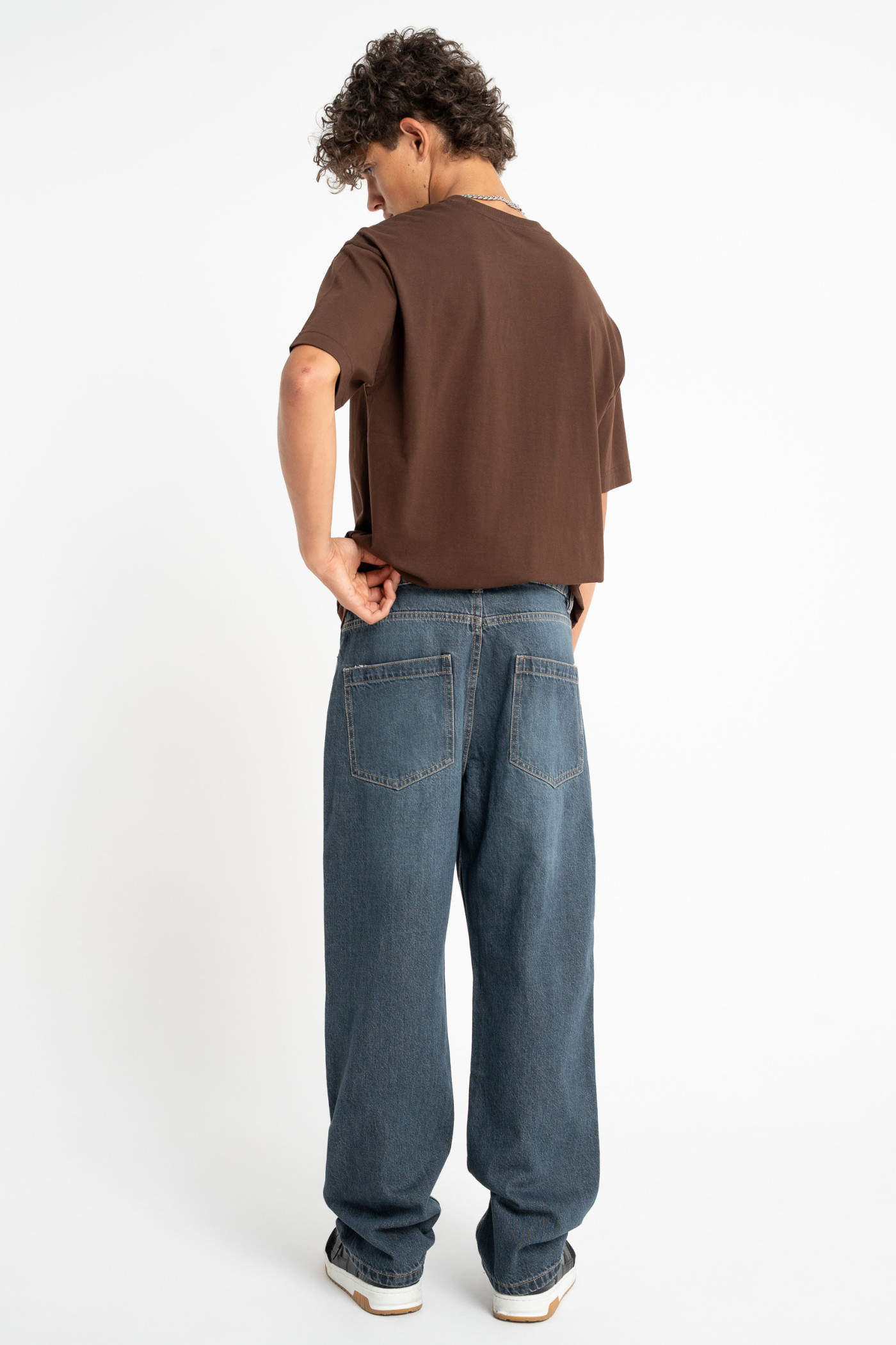 Granatowe spodnie jeansowe STRAIGHT