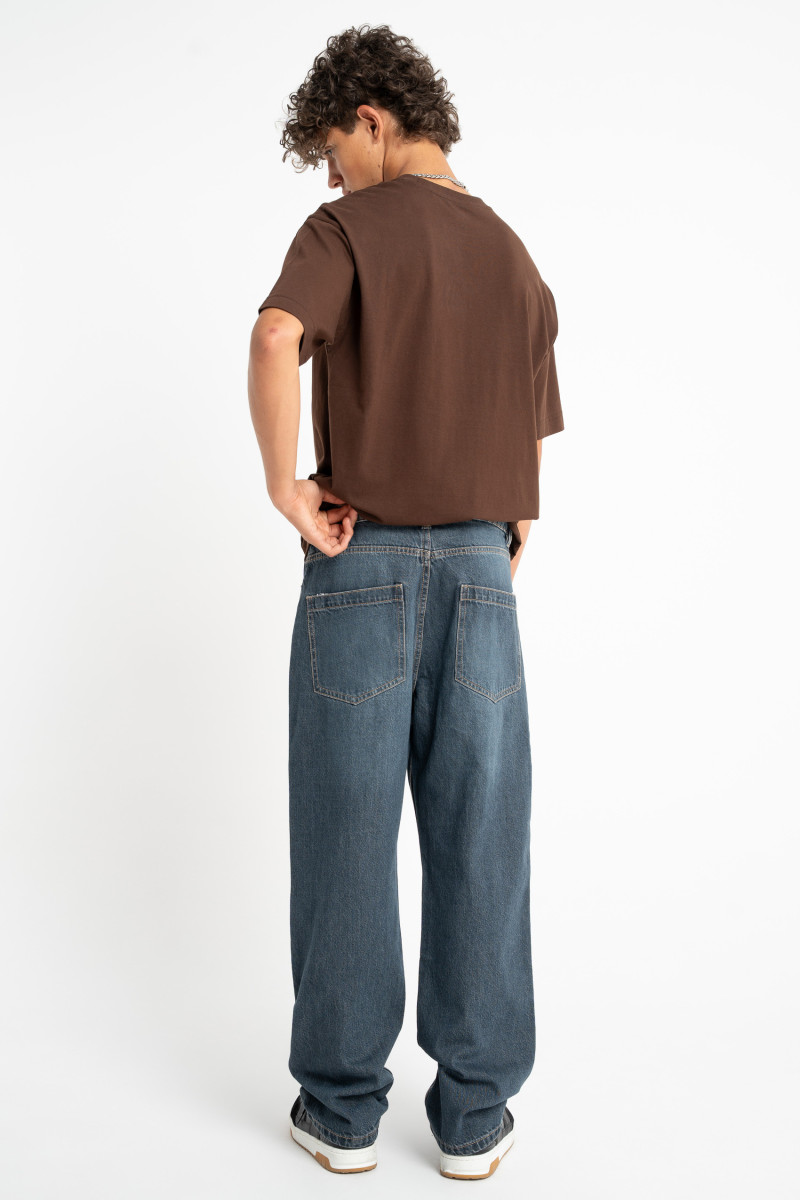 Granatowe spodnie jeansowe STRAIGHT
