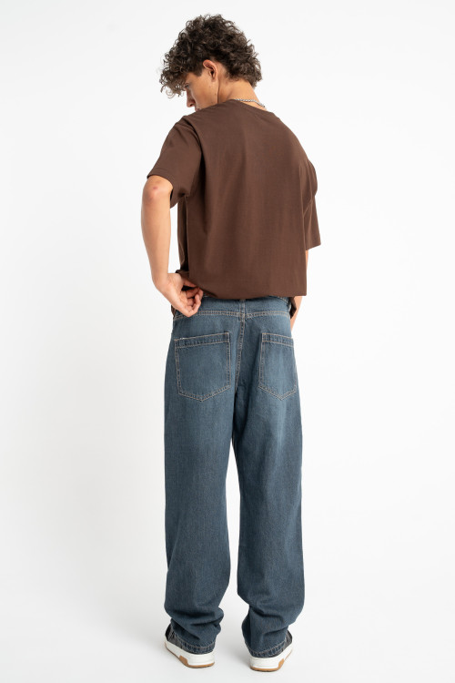 Granatowe spodnie jeansowe STRAIGHT