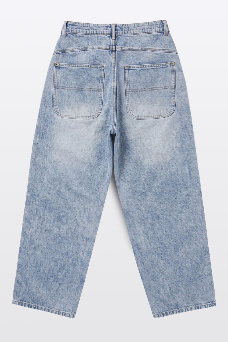 Jasnoniebieskie spodnie jeansowe BAGGY z efektem sprania