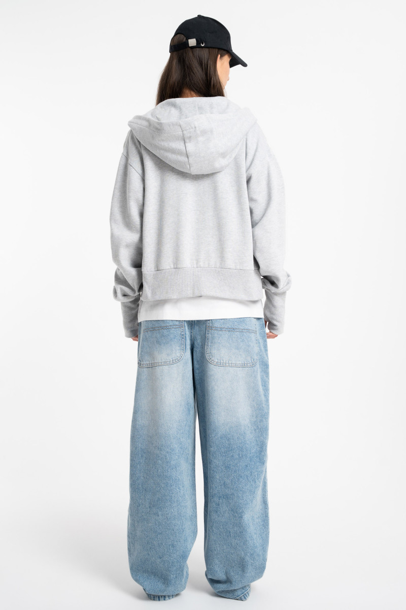Jasnoniebieskie spodnie jeansowe BAGGY z efektem sprania